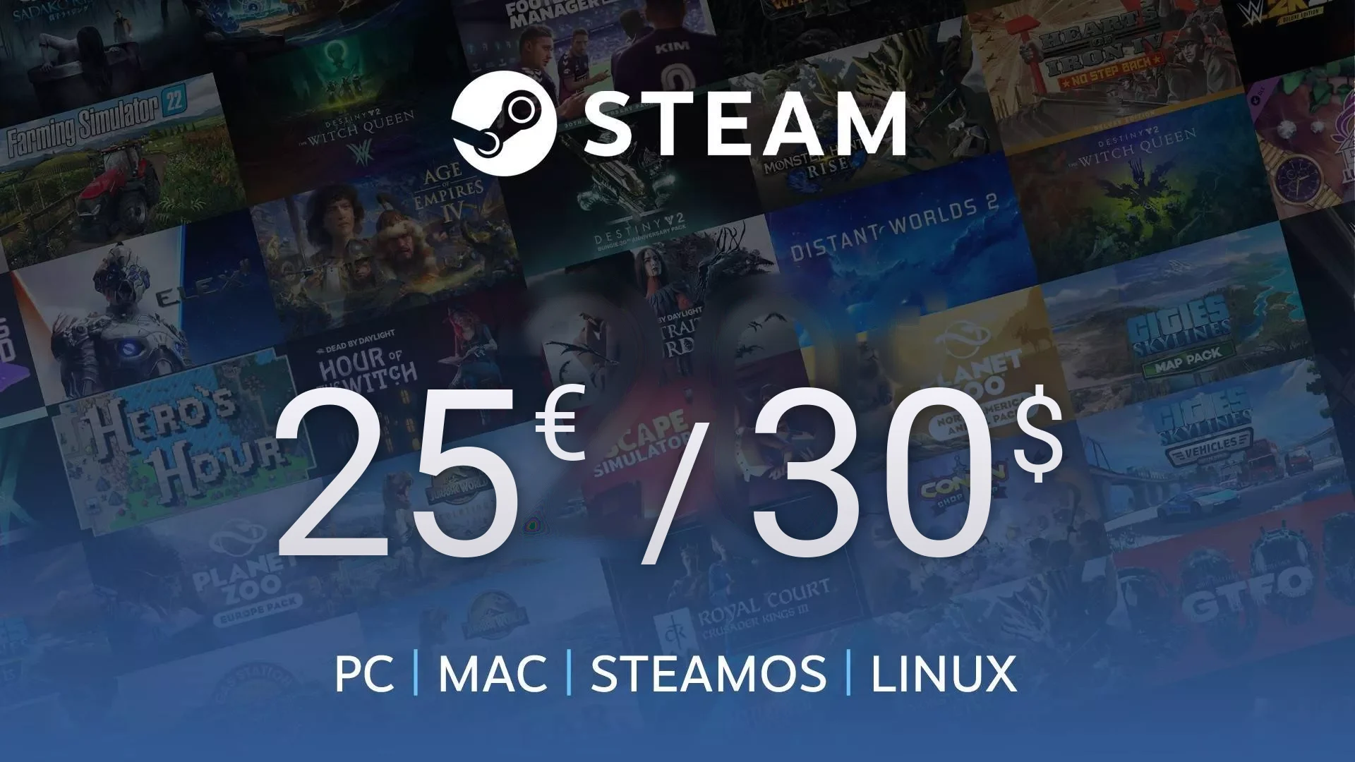 Free €25 Steam gift card