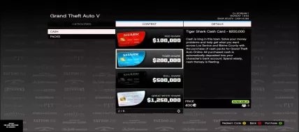 GTA Online Great White Shark Cash Card 1.250.000$