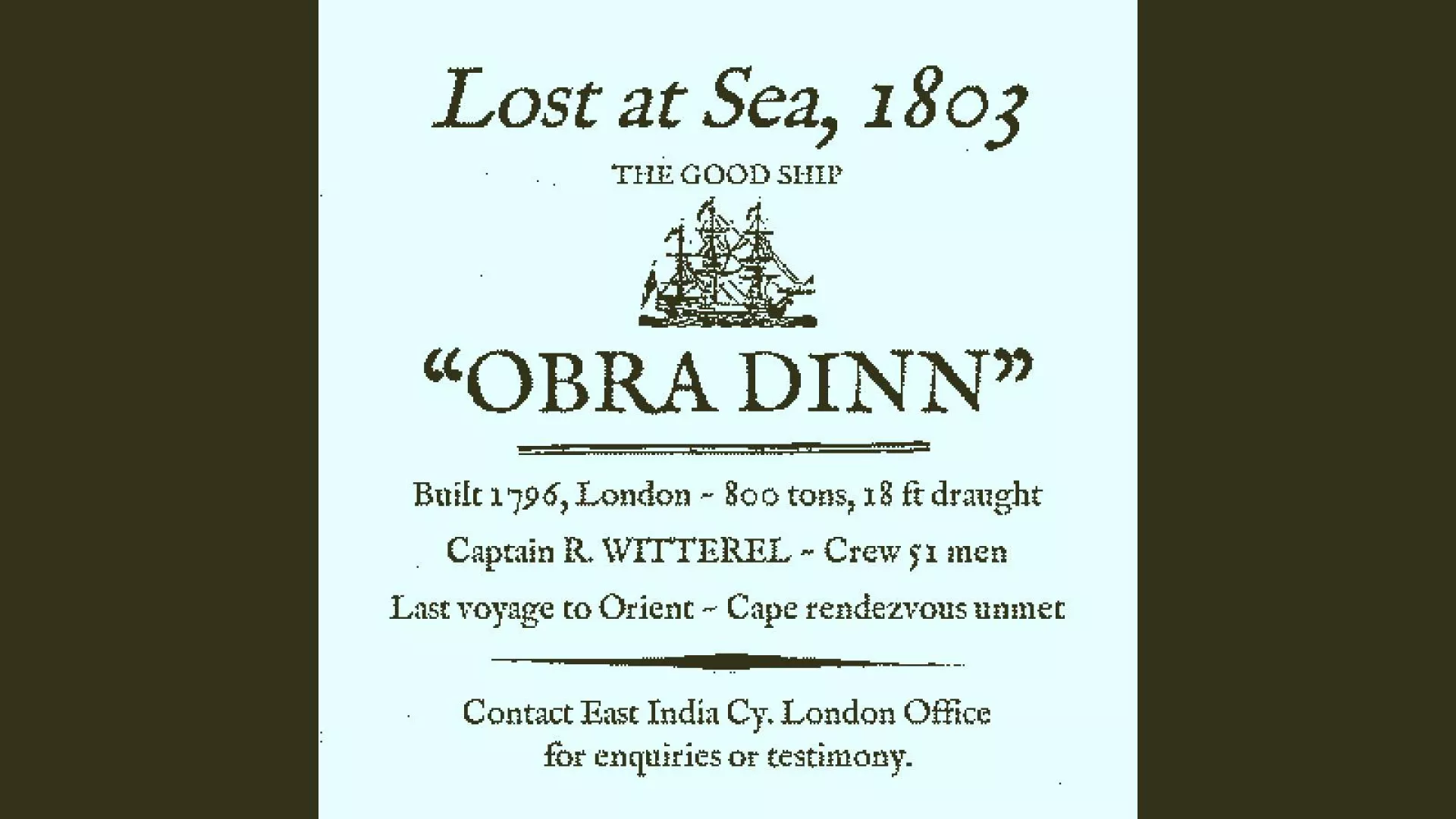 Return of the Obra Dinn cover