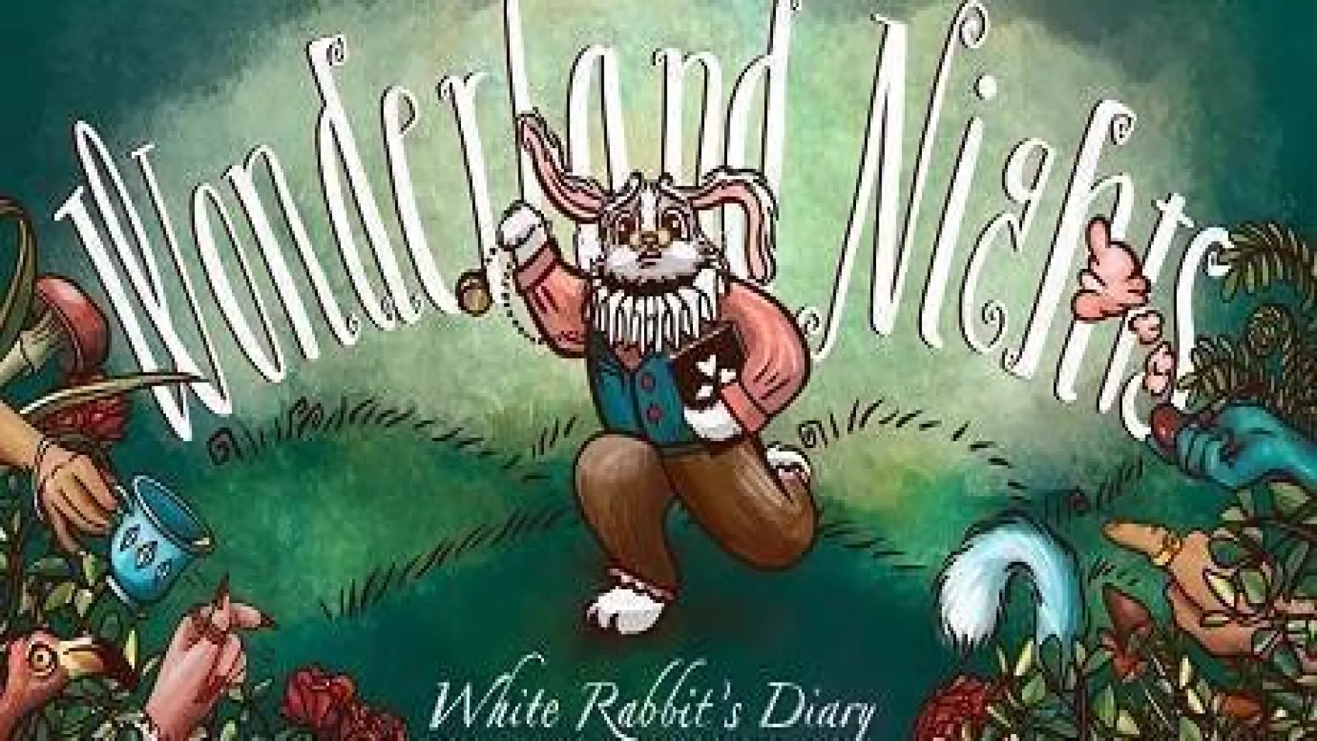 Wonderland Nights White Rabbits Diary cover