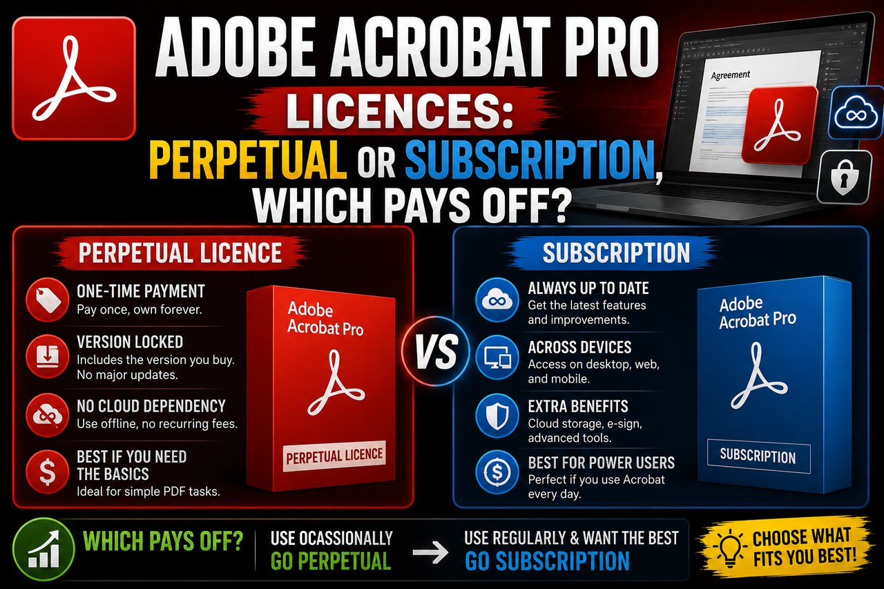 Adobe Acrobat Pro licences: perpetual or subscription, which pays off