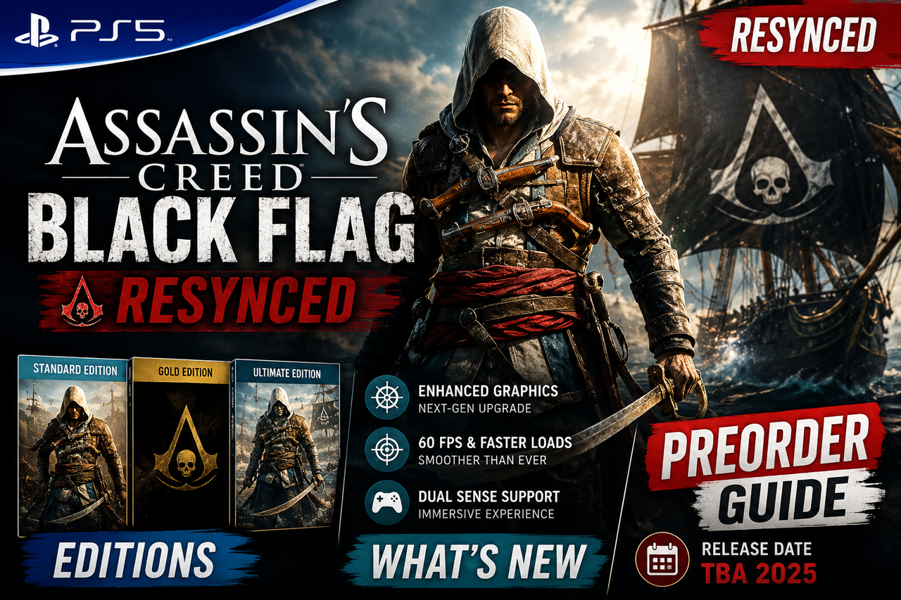 Assassin's Creed Black Flag Resynced on PS5: Editions, What's New & Preorder Guide