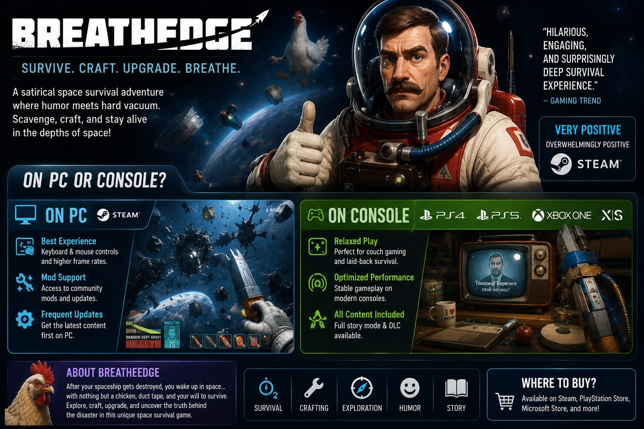 Breathedge on PC or console: which version to buy