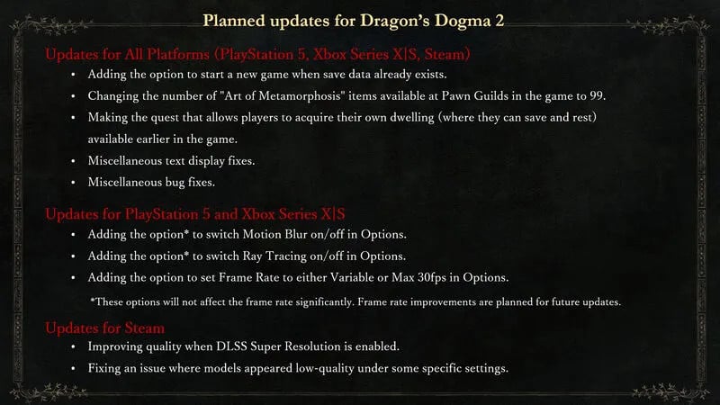 Capcom listens and will bring necessary improvements to Dragon's Dogma 2