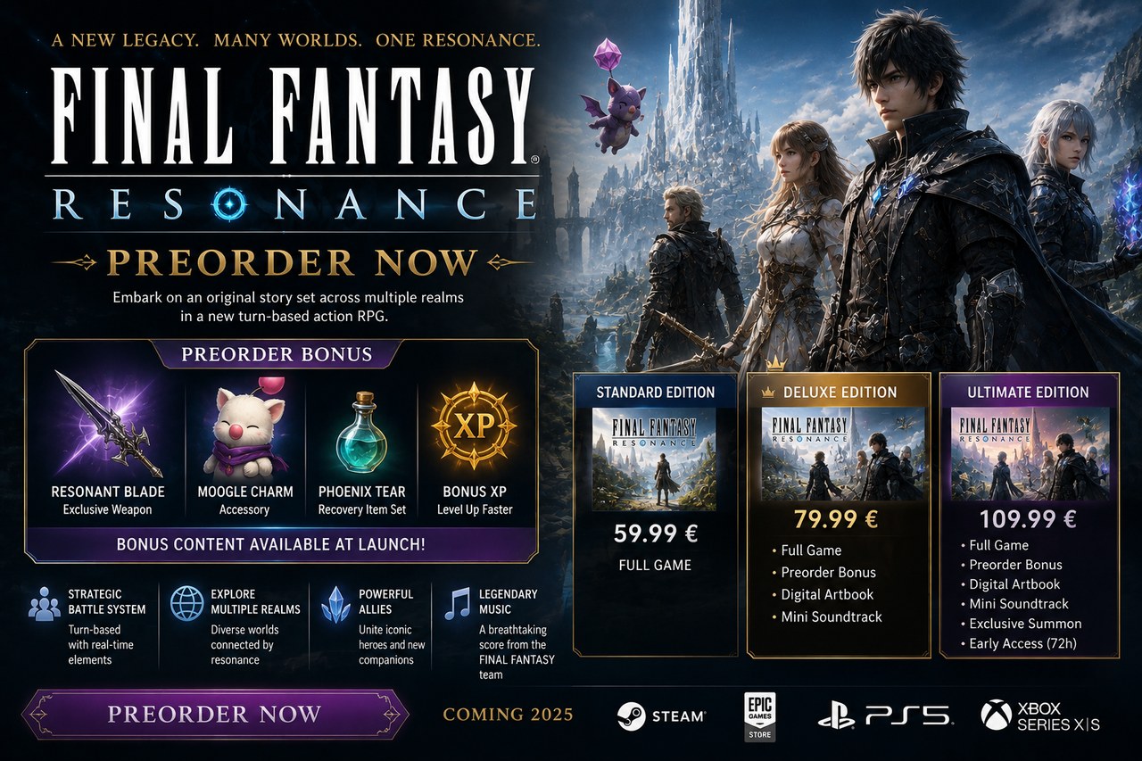 Final Fantasy Resonance preorders: what the Standard and the Deluxe cost