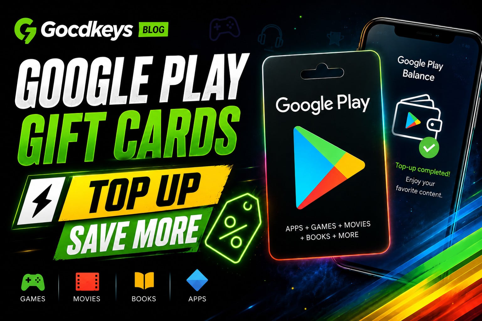 Google Play Gift Cards: Top Up for Less