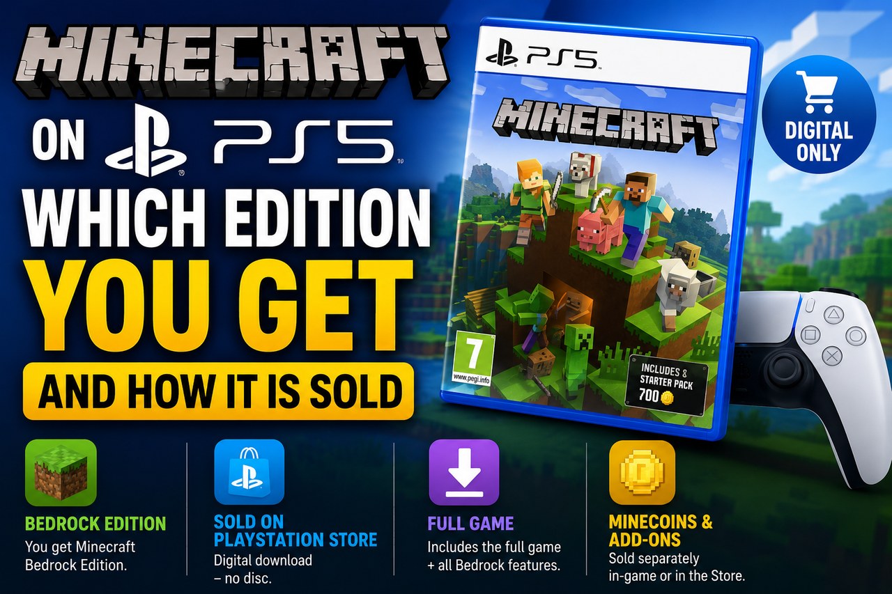 Minecraft on PS5: which edition you get and how it is sold