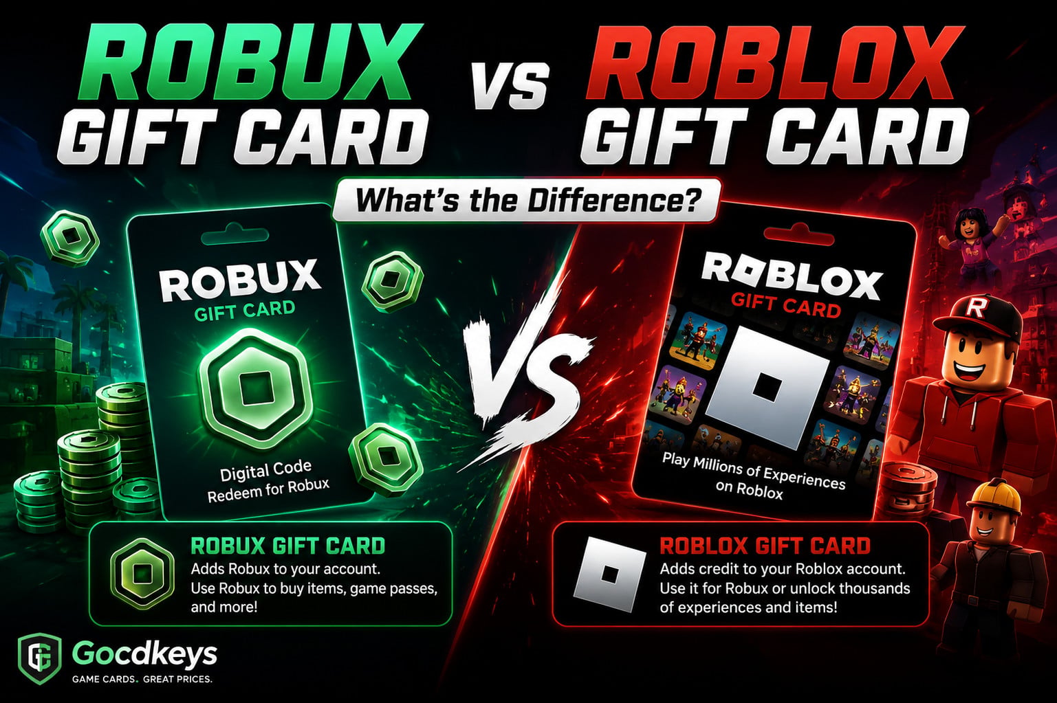 Roblox Gift Card vs Robux Gift Card: What's the Difference?