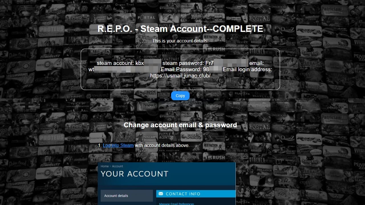 Dingdang window with the account login details