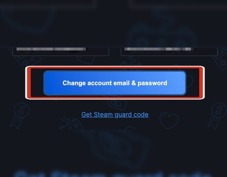 Change account email and password button