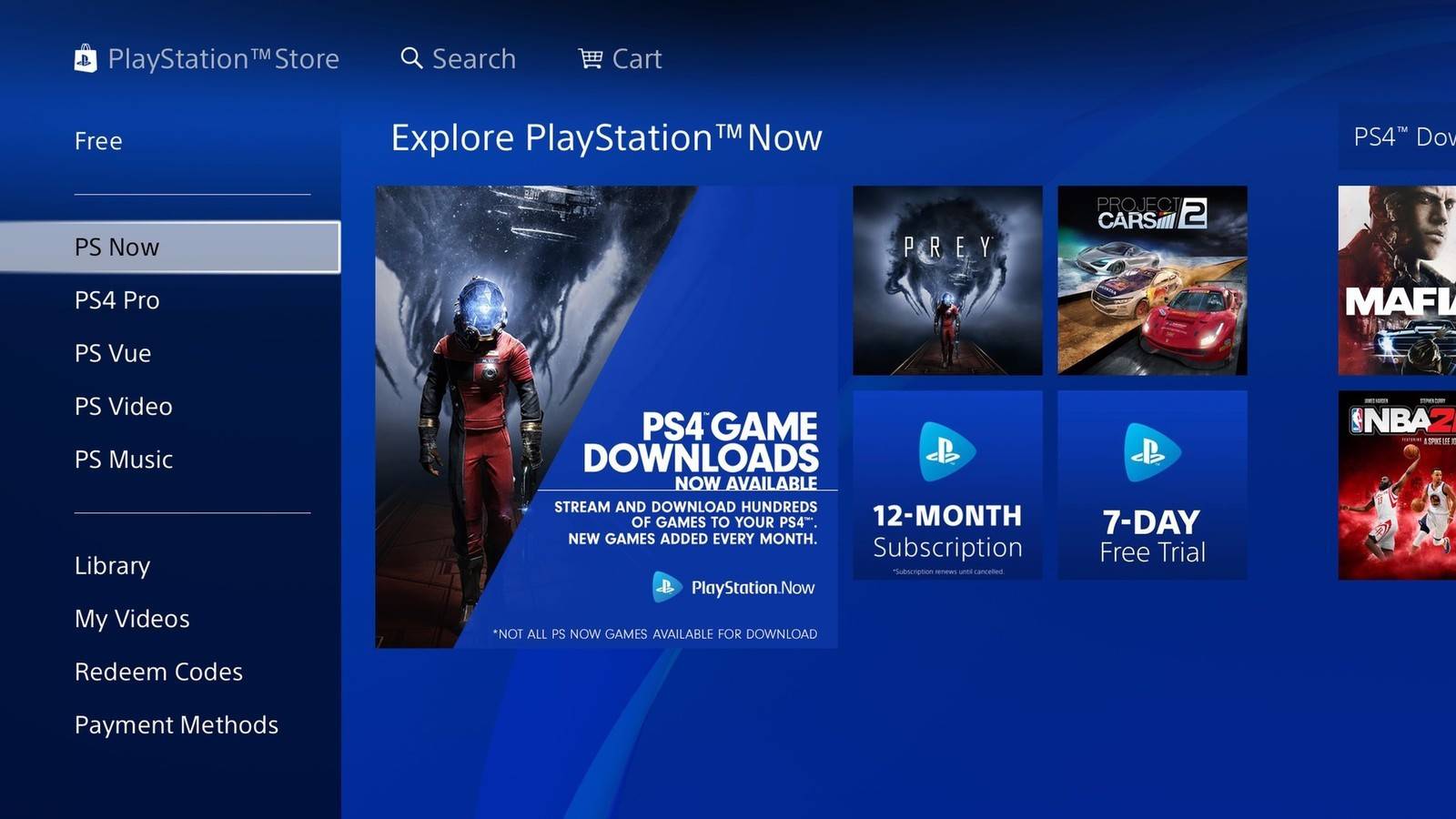 ps now 1 month code