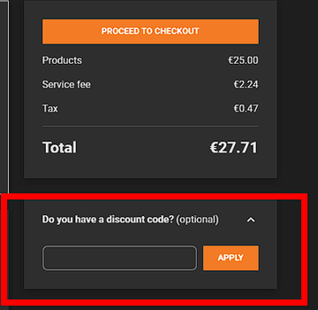 Enter the discount code